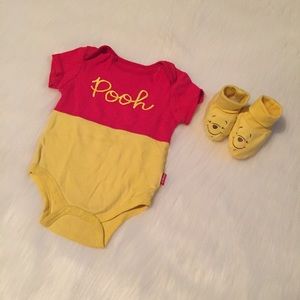 Winnie the Pooh Onesie w/ sock footies